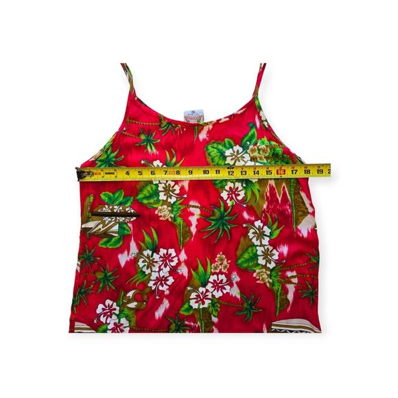 Cocowalk Hawaiian Dress Maxi Red Floral Slit Spaghetti Straps Womens XL - Picture 4 of 6